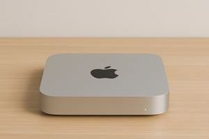 Mac Mini desktop on wooden desk at Mac MIni repair service in Los Angeles 90025