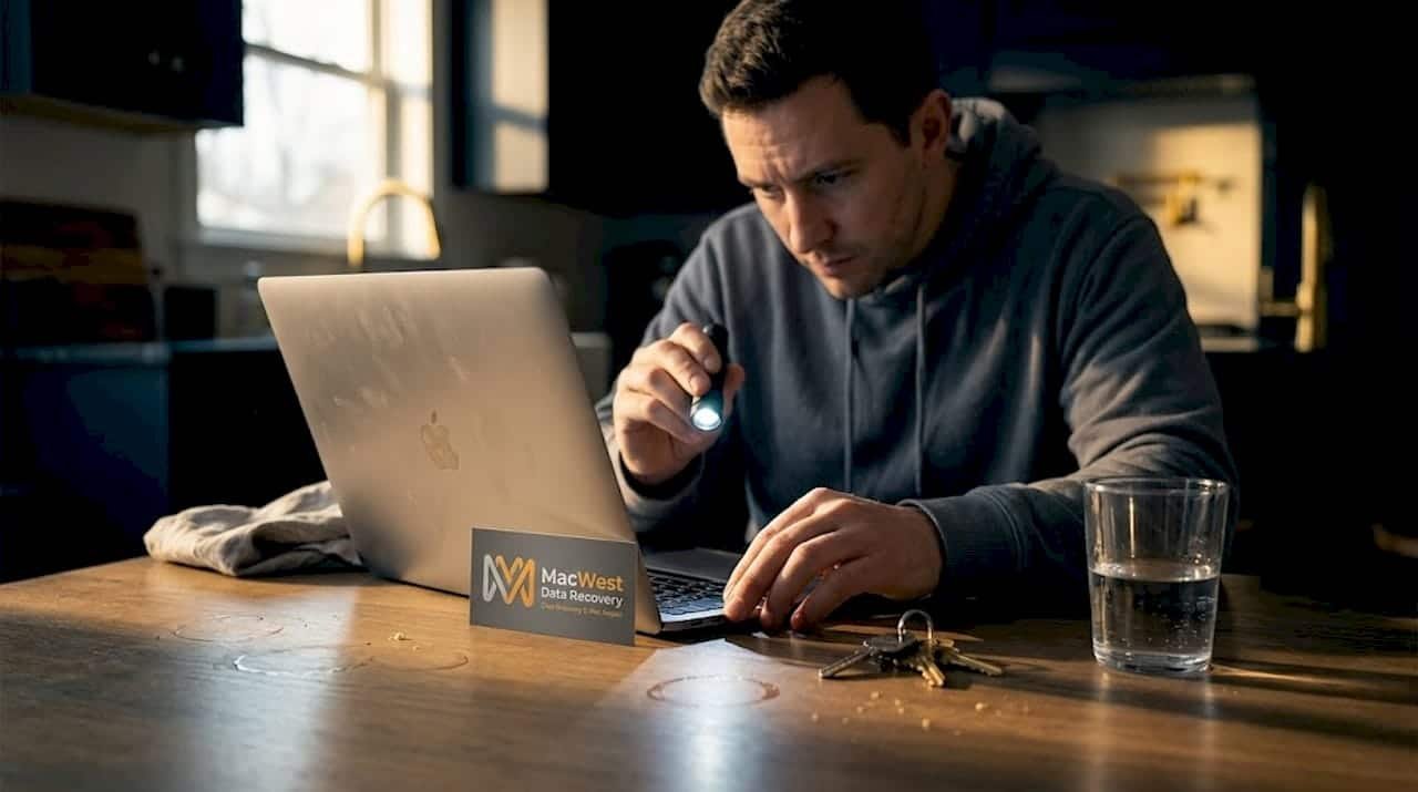 Inspecting MacBook port for water damage