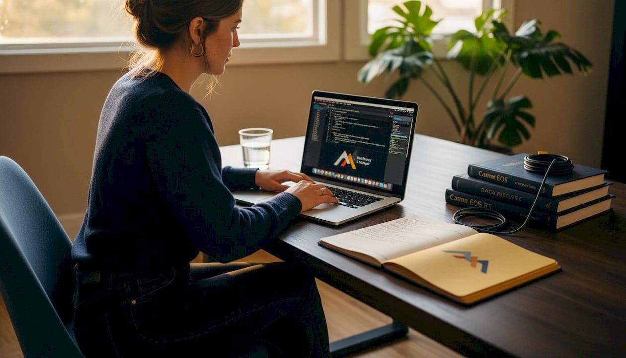1778304646812_image Woman troubleshooting MacBook at home desk