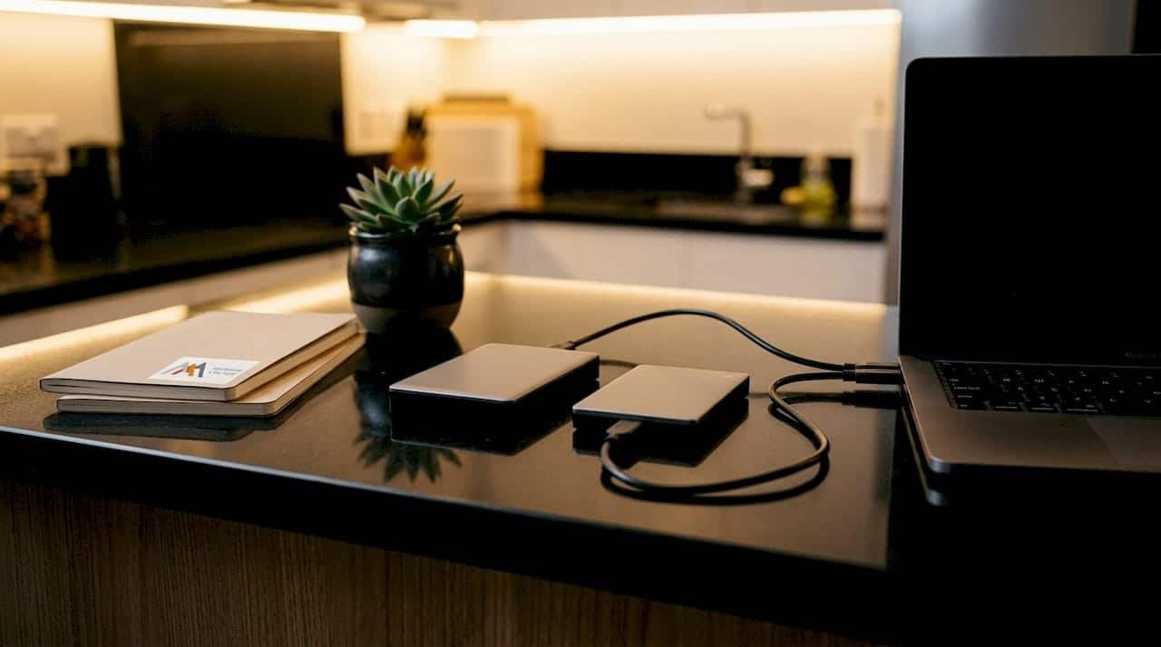 1783481817617_External-hard-drives-connected-to-MacBook-for-cloning External hard drives connected to MacBook for cloning