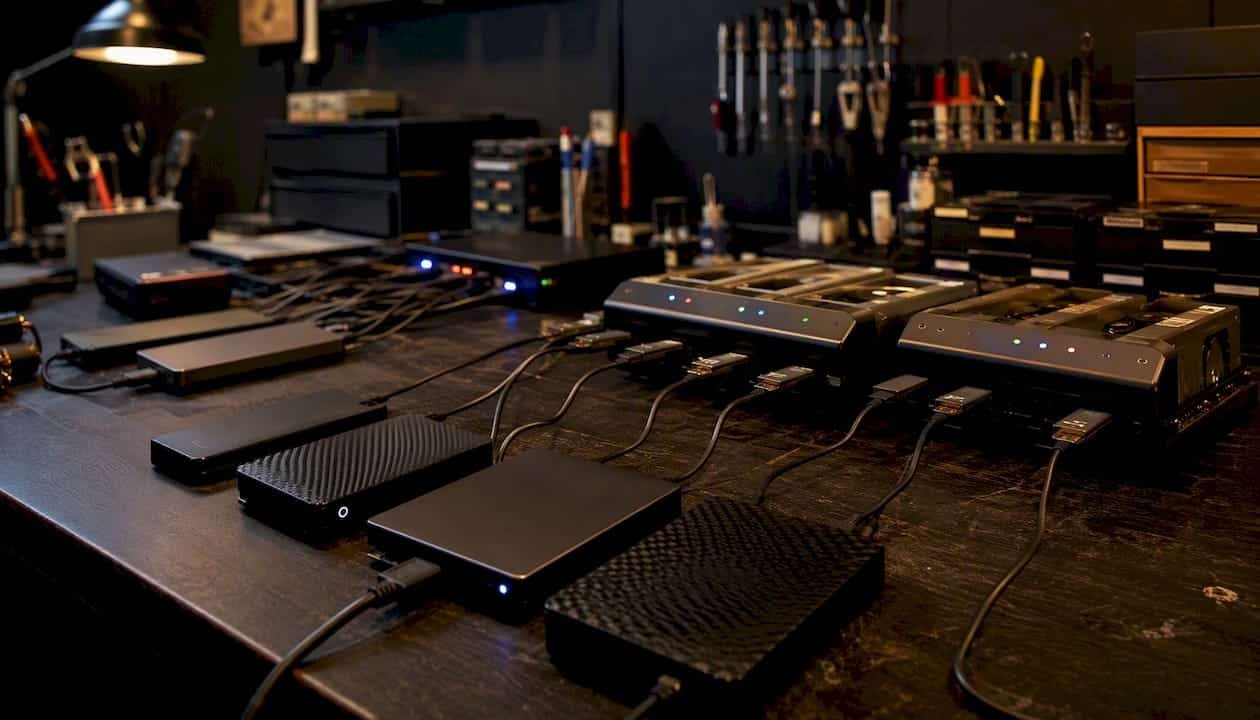 1787218510000_External-hard-drives-connected-for-data-recovery External hard drives connected for data recovery