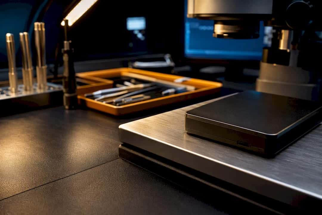 External hard drive on diagnostic platform