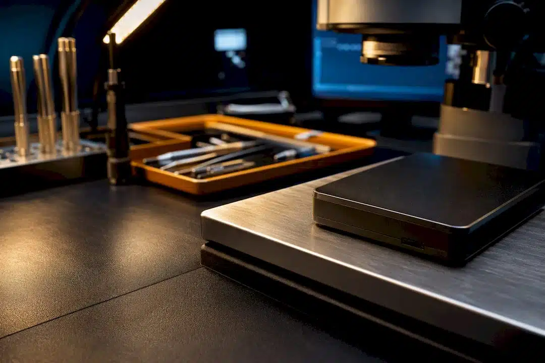 External hard drive on diagnostic platform