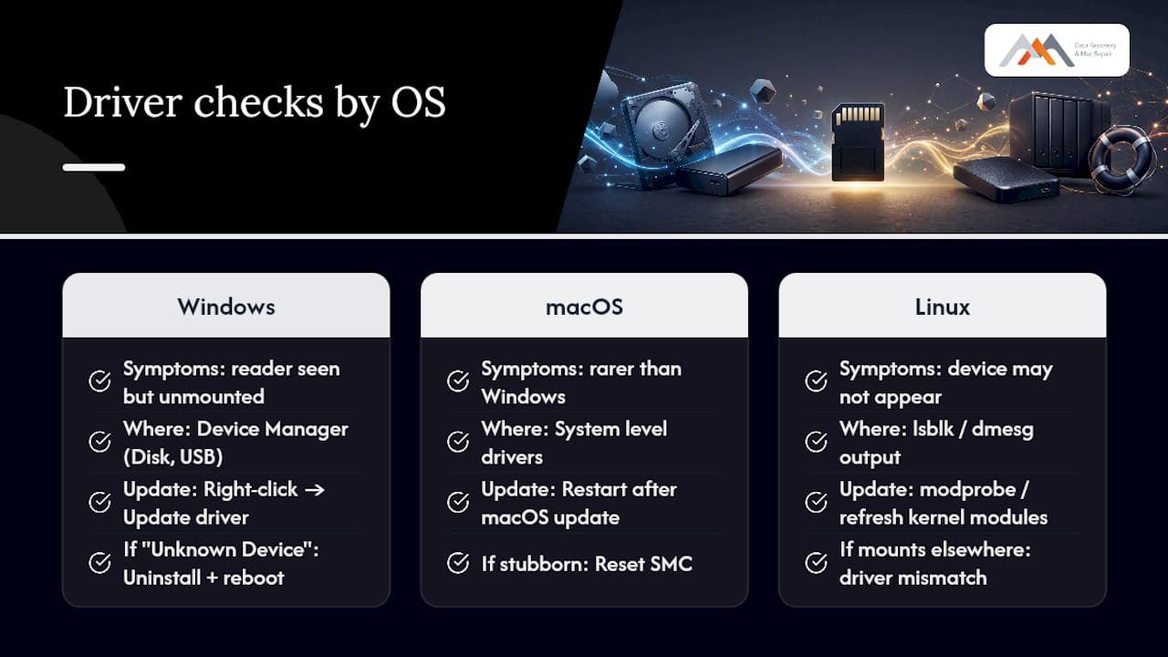 How Do I Check and Update SD Card Reader Drivers? — overview diagram