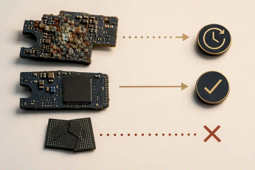 Recover Files From a Dead Mac: Model Aware Triage for 2026 Macs 3 Illustrated storage damage recovery outcomes