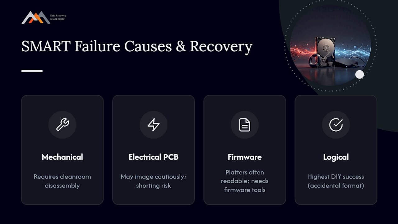 Four SMART failure causes and recovery paths