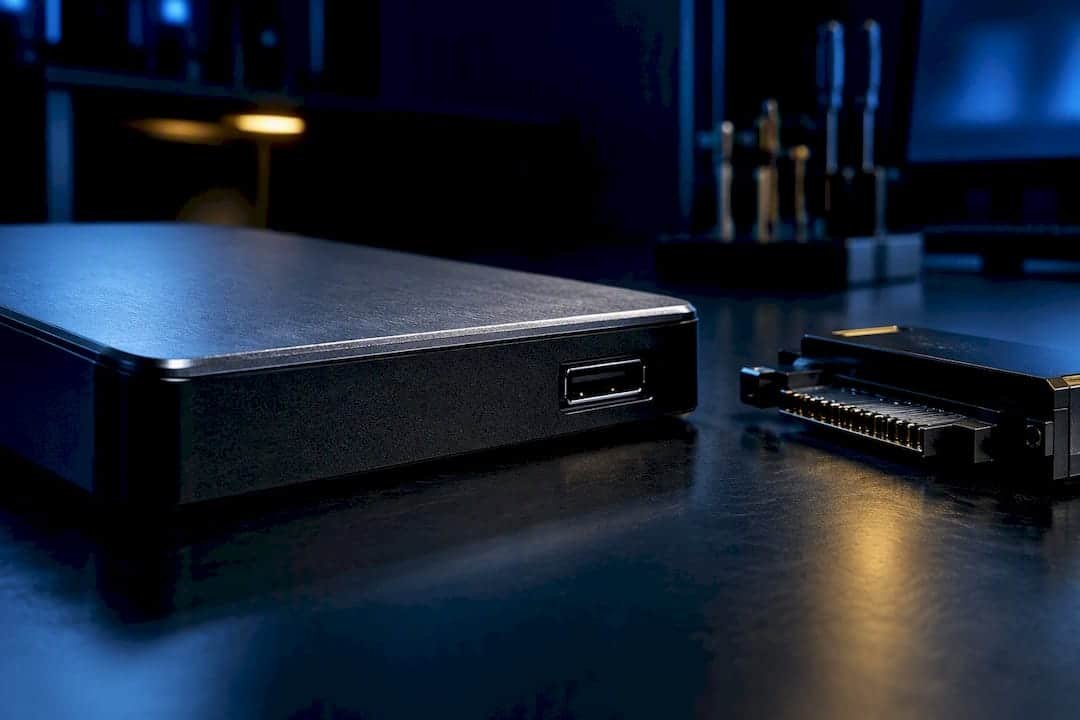 1789927630464_External-drive-in-a-dark-recovery-lab External drive in a dark recovery lab