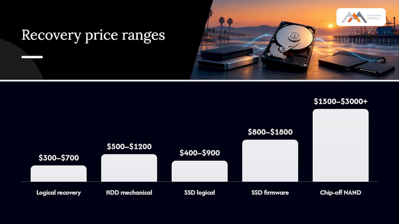 What Does Data Recovery Cost in Santa Monica by Device Type? — overview diagram
