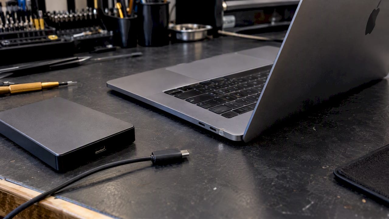 Liquid residue near MacBook USB-C port