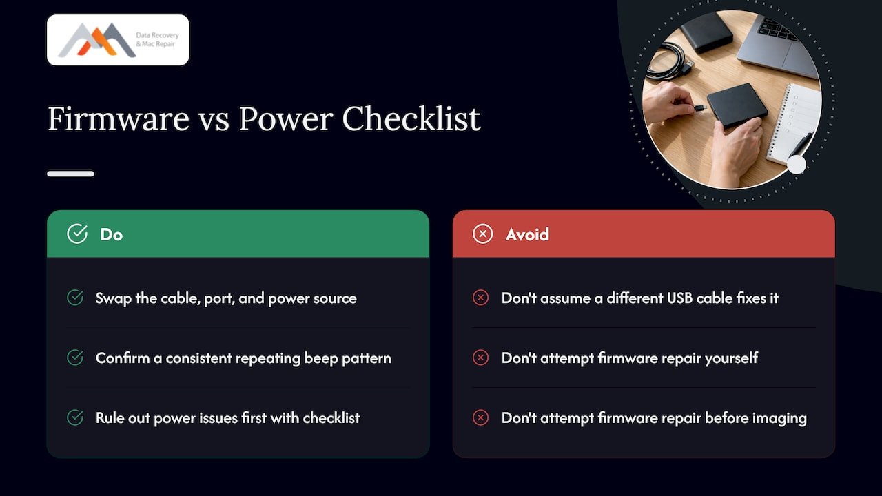 How firmware corruption can trigger beeping sounds — overview diagram