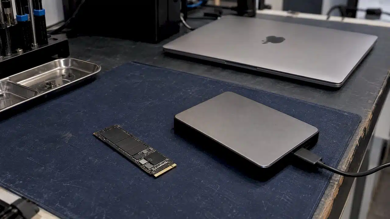 Mac SSD and external drive awaiting recovery