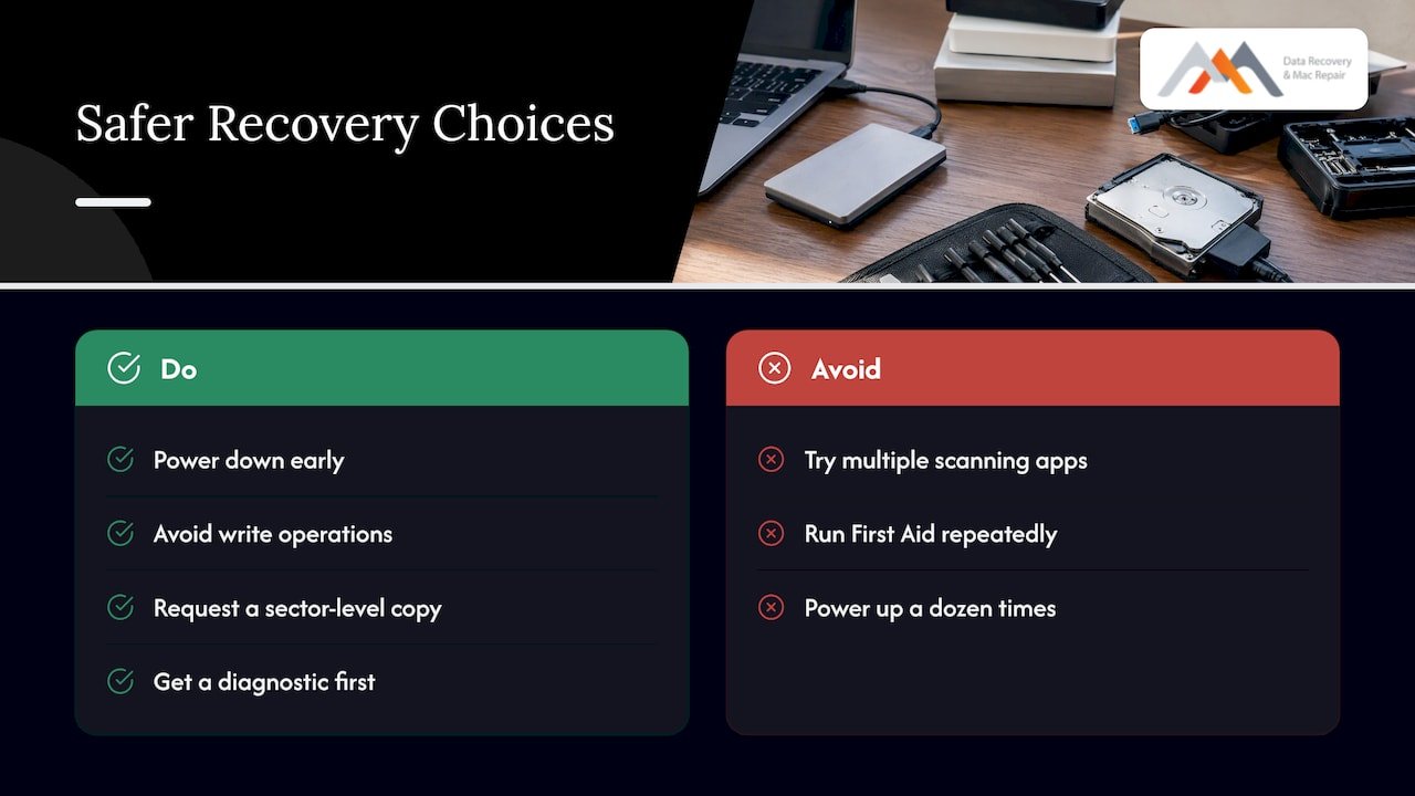 External Hard Drive Recovery for Mac in Los Angeles 3 Repeated recovery attempts escalating a drive fault