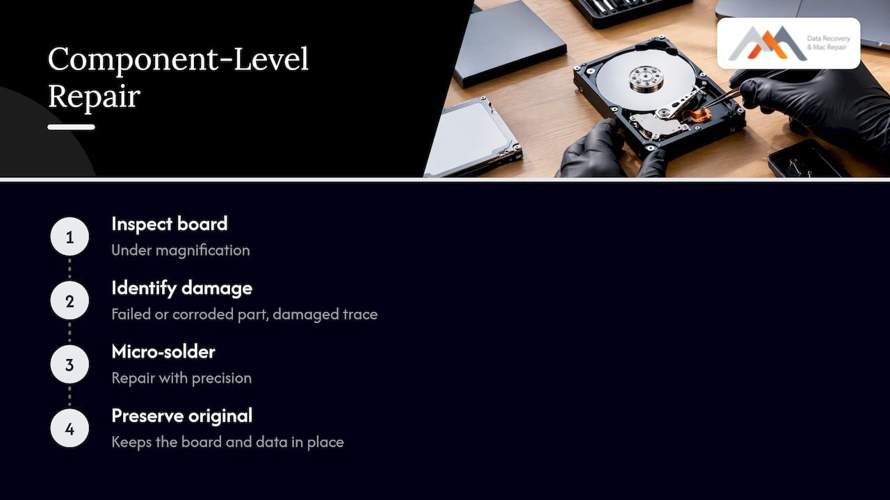 Logic board repair steps that preserve data